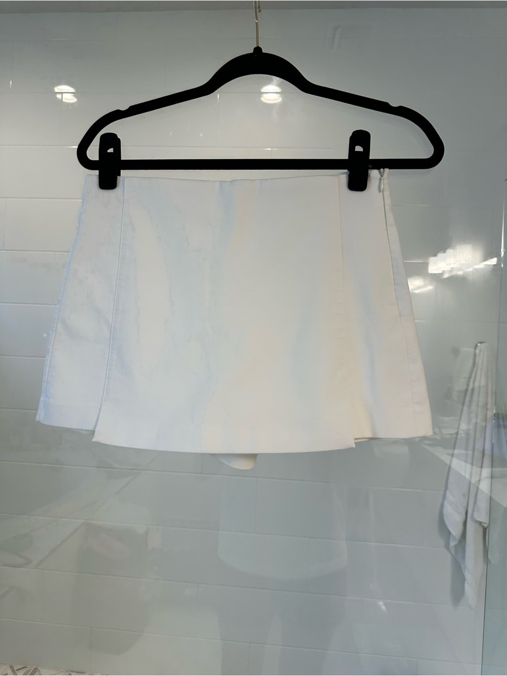 Zara White A-Line Mini Skirt